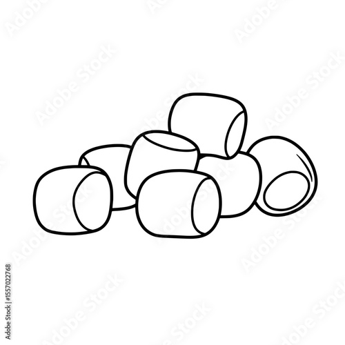 Sweet Treat Illustration: A delightful illustration of fluffy marshmallows, perfect for capturing the essence of sweet treats.