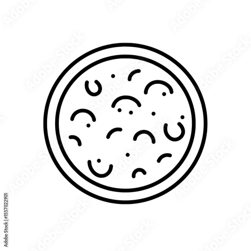 Delicious Pizza: A simple, clean illustration of a delicious pizza, a culinary delight. perfect for culinary and restaurant design.
