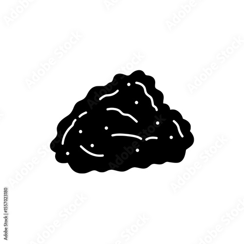 Shadowy Fried Chicken Silhouette: A simple yet enticing, dark silhouette of a piece of fried chicken. This graphic captures the essence of a culinary classic.