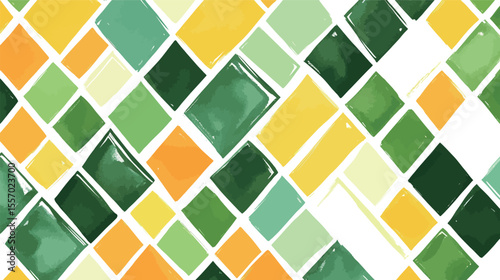 Dynamic gouache diamond grid pattern – colorful geometric background with hand-painted texture