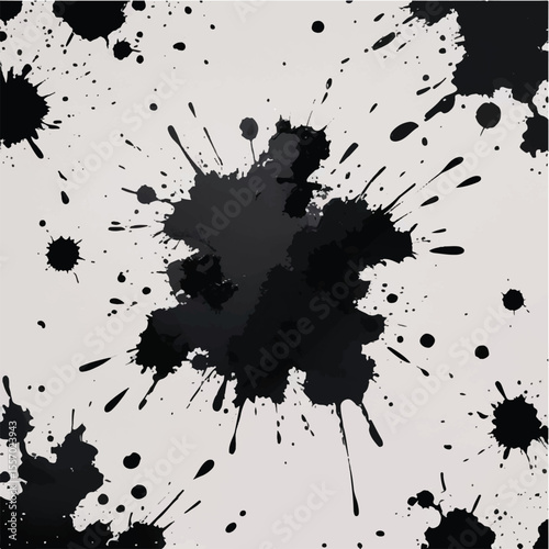 Abstract black grunge vector design with ink splatters and paint stains