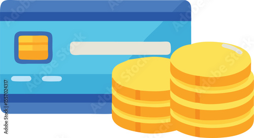 Modern Flat Credit Card Icon Vector Design With Stacked Layers