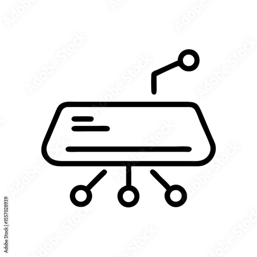 Simple line icon of a futuristic autonomous rover robot  