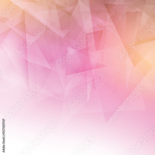 Abstract pink and orange geometric shapes with soft gradient background isolated on transparent background