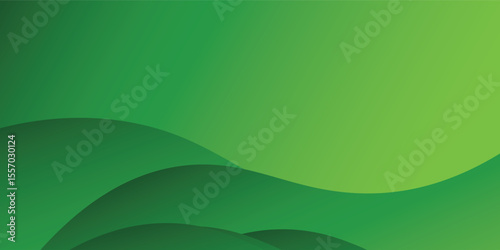 Abstract Green Wave Background With Smooth Gradient Design Elements vector eps10