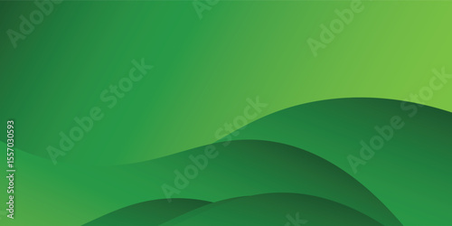 Abstract Green Wave Background With Smooth Gradient Design Elements