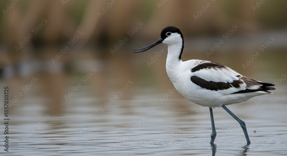 Obraz premium Shallow Water Avocet Portrait PNG