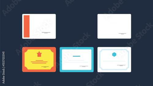 Vector art of a set of simple and elegant certificate templates with various designs, perfect for awards and achievements