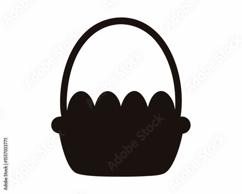 Easter egg basket silhouette vector, Egg basket icon, Egg basket silhouette vector 