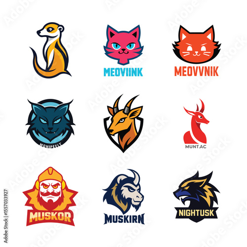 Set of mascot logo t shirt print vector illustration
