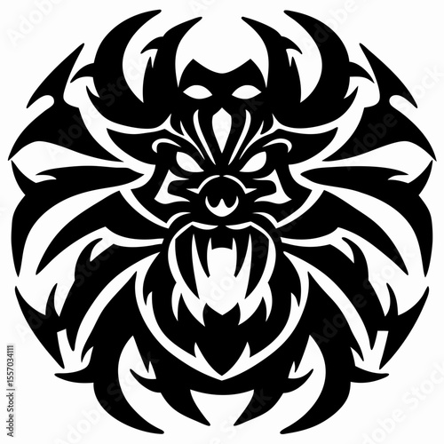 Tribal Werewolf Ink Design Roaring Beast
