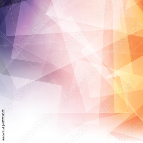 Abstract background featuring geometric shapes in pastel color palette isolated on transparent background