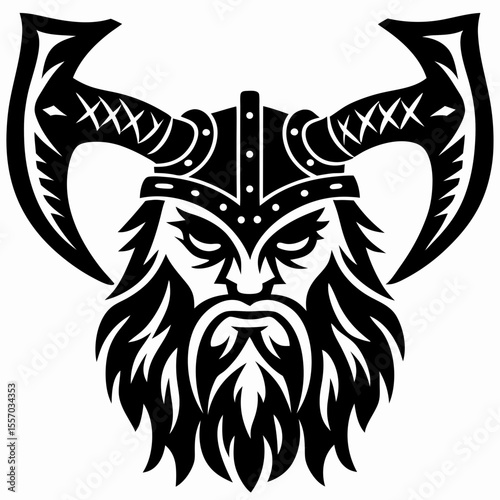 Powerful Viking Goat Fierce, Aggressive, and Majestic Illustration