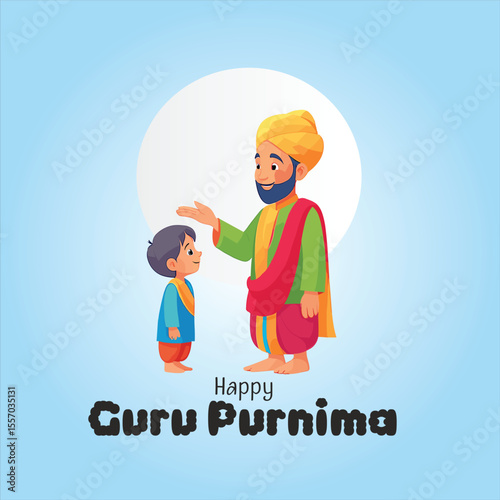 Guru Purnima festival of India teachers gurus give blesses to his shishya man is worshipping a spiritual teacher