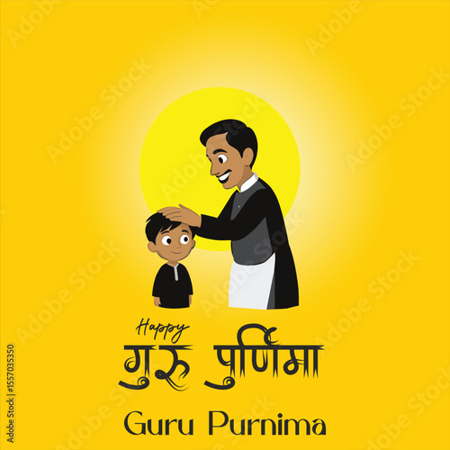 Guru Purnima festival of India teachers gurus give blesses to his shishya man is worshipping a spiritual teacher
