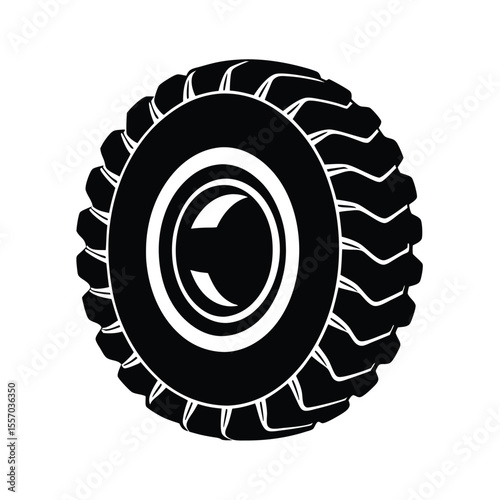Monster tractor tyre silhouette vector bundle, Black Monster tractor tyre