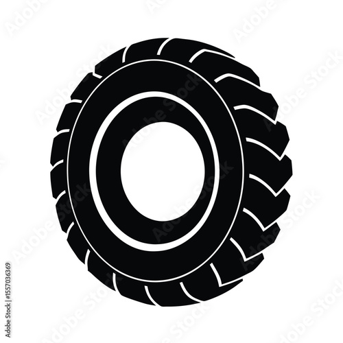 Monster tractor tyre silhouette vector bundle, Black Monster tractor tyre