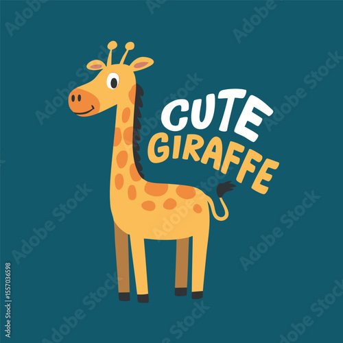Cute giraffe vector for children’s book or t-shirt design