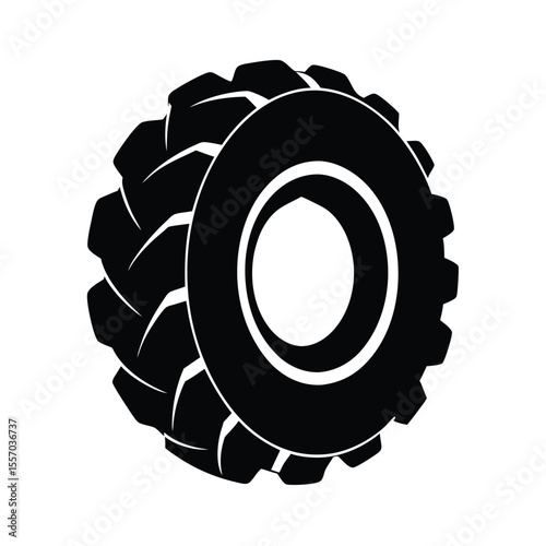 Monster tractor tyre silhouette vector bundle, Black Monster tractor tyre