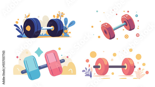 Dumbbell vector graphic on white background – minimal fitness icon for gym and workout themes