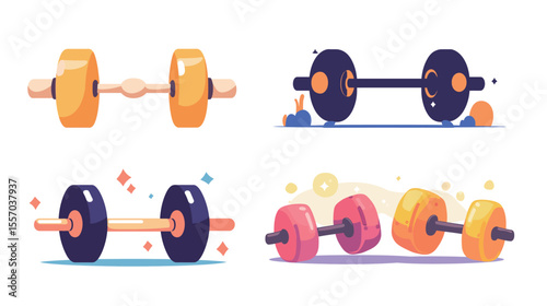 Dumbbell vector graphic on white background – minimal fitness icon for gym and workout themes