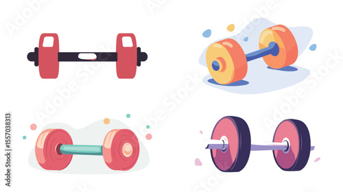 Dumbbell vector graphic on white background – minimal fitness icon for gym and workout themes