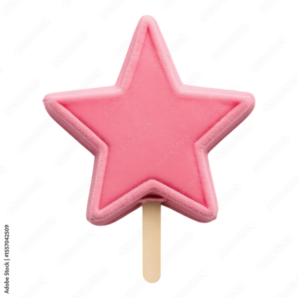 Fototapeta premium Pink Star-Shaped Popsicle on a Stick