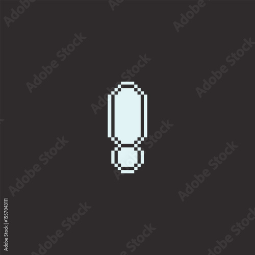 this is exclamation mark icon in pixel art with white color with black background this item good for presentations,stickers, icons, t shirt design,game asset,logo and your project.