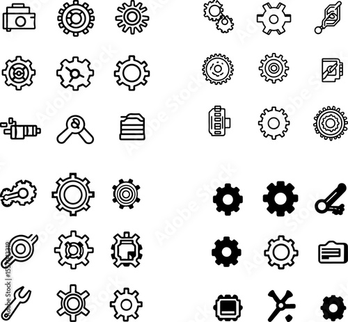 settings icon gear icon cogwheel preferences icon options icon control panel configuration icon wrench symbol tools icon customization icon setup icon system settings maintenance icon