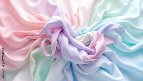 Intertwined ribbons, soft focus. Delicate pastel colors create a dreamy, ethereal feel. Perfect for backgrounds or textures.
