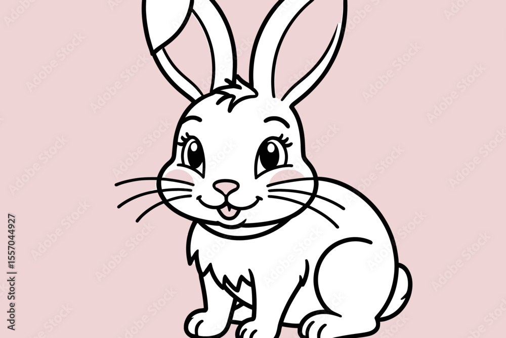 Cute White Bunny Illustration-Adorable Rabbit Clipart-Cartoon Bunny Character-Perfect for Easter Crafts-Springtime Animal Art-Whimsical and Playful Rabbit Design Cute White Bunny Illustration-Adorable Rabbit Clipart-Cartoon Bunny Character-Perfect for Easter Crafts-Springtime Animal Art-Whimsical and Playful Rabbit Design