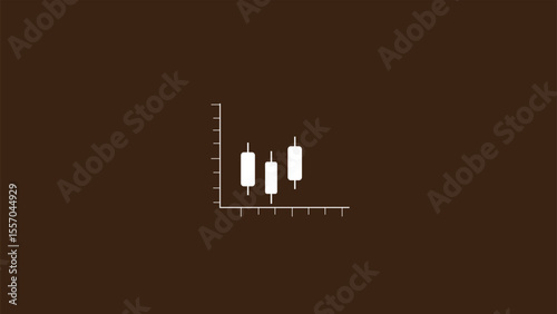 Abstract simple bar chart line Icon isolated, business graph chart stock icon simple on black background.