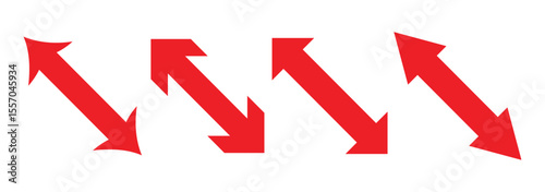 Double arrow icon. Horizontal dual sided long straight arrow signs. Transfer icon. Exchange arrow icon. Vector illustrator