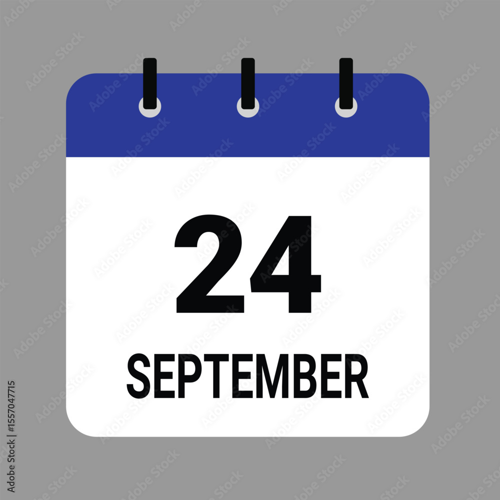 Fototapeta premium SEPTEMBER-24- Daily Calendar Icon - White Background