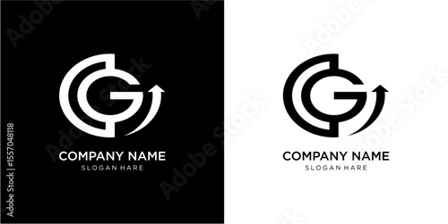the letter g is the arrow that forms the global logo and the arrow that points upwards
