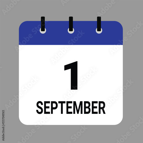 SEPTEMBER-01- Daily Calendar Icon - White Background