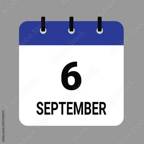 SEPTEMBER-06- Daily Calendar Icon - White Background