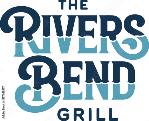 The rivers bend grill restaurant logo design