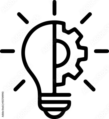 Creative idea bulb combined with gear symbolizing innovation and engineering