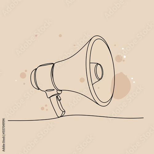 illustration of megaphone icon with simple line style