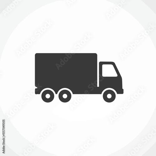 vector icon of a flat style cargo truck