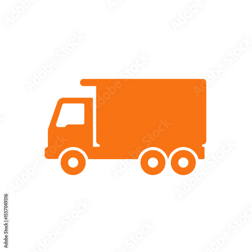 vector icon of a flat style cargo truck