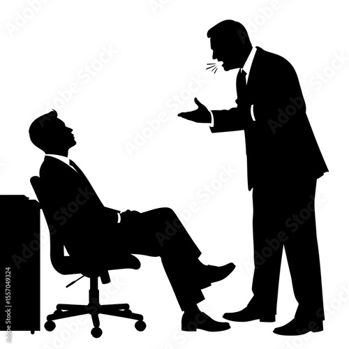 Boss chief executive angry with office worker vector
