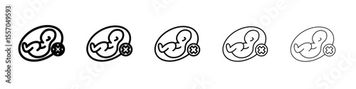 Abortion of fetus icon vector outline symbol or illustration