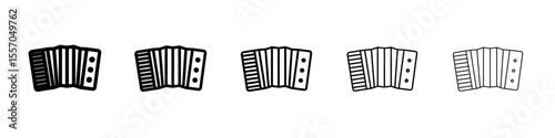 accordion icon vector outline symbol or illustration