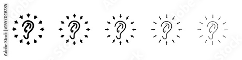 Active listening icon vector outline symbol or illustration