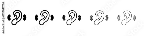 Active listening icon vector outline symbol or illustration