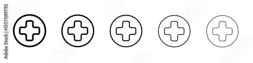 Add Icon vector outline symbol or illustration
