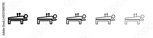 Acupuncture therapy icon vector outline symbol or illustration