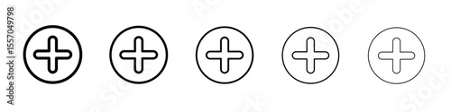 Add Icon vector outline symbol or illustration